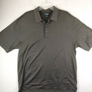 Brooks Brothers Mens Green Short Sleeve Cotton Rugby Polo Shirt Size Large